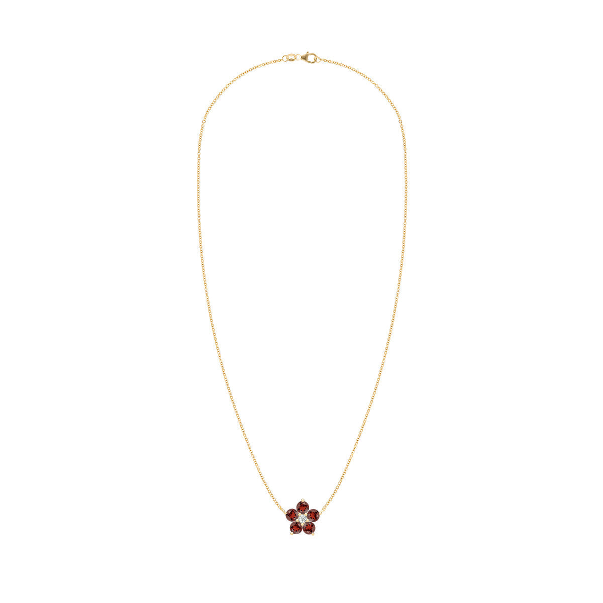 1.45 TCW Round Garnet Lab Made Diamond- January Birthstone Necklace 4