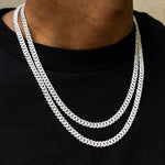 40 CT Round Moissanite Diamond Cuban Silver Necklace For Him 3