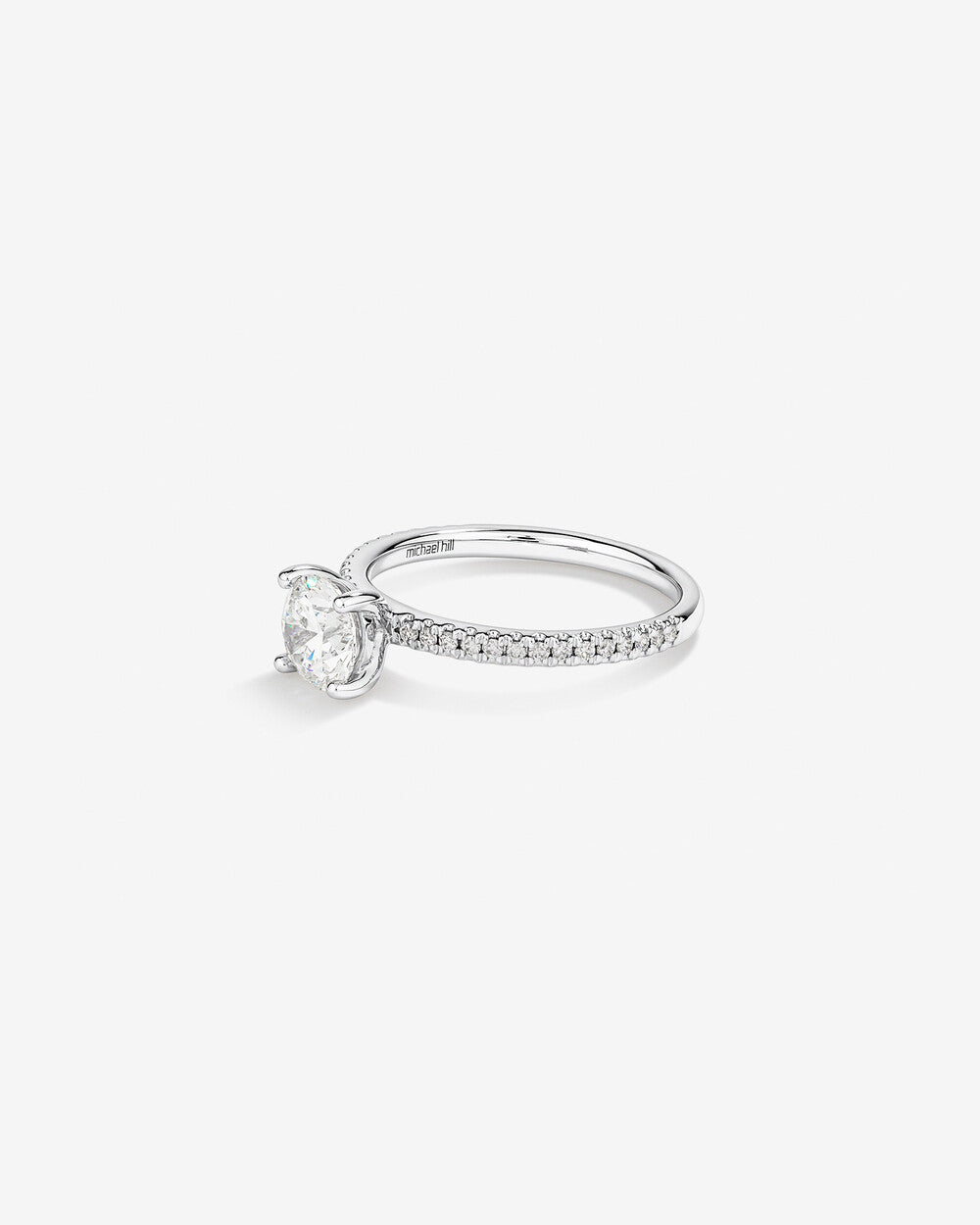 Stunning 1.34 CT Round Moissanite Engagement Ring Pave Design 2