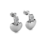 Round Cut Cubic Zirconia in 925 Sterling Silver Earrings 2