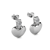 Round Cut Cubic Zirconia in 925 Sterling Silver Earrings 2