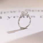 Stunning 1.0 - 2.0 CT Asscher Moissanite Engagement Ring With Twisted Pave Design 7