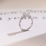 Stunning 1.0 - 2.0 CT Asscher Moissanite Engagement Ring With Twisted Pave Design 7