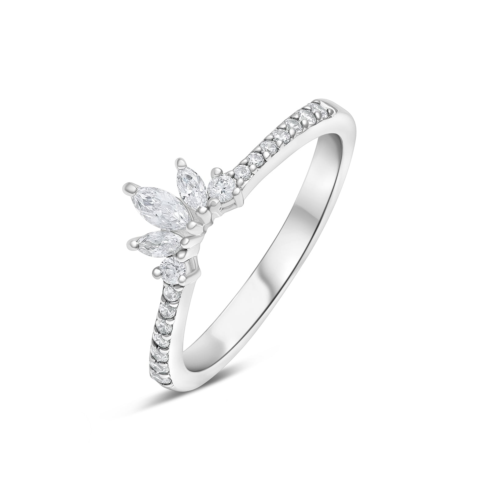 Stunning 0.3  TCW Round and Marquise Moissanite Stones Full Eternity Wedding Band 2