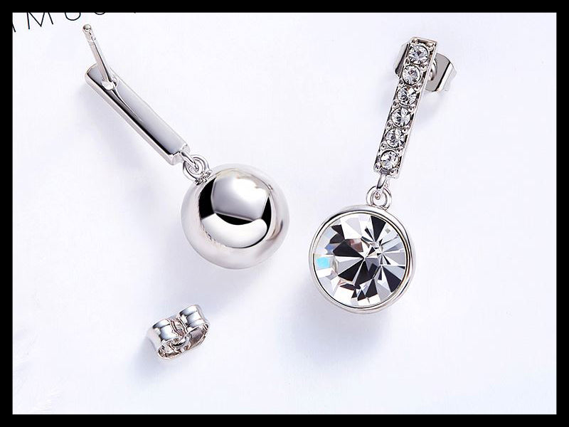 Round Cut Cubic Zirconia in 925 Sterling Silver Earrings 6
