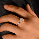 Stunning 1.0 - 2.0 CT Marquise Moissanite Engagement Ring with Cluster Design 4