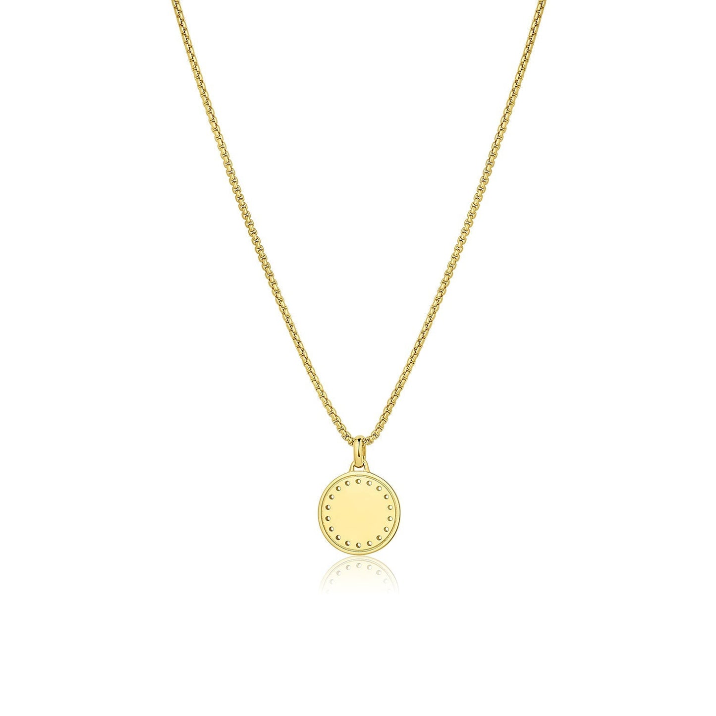 Circle Charm Pendant Necklace in Solid Gold 1