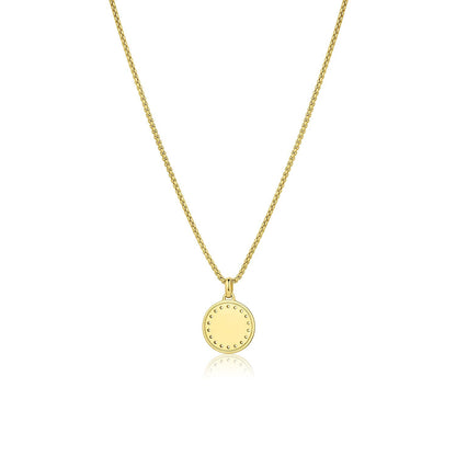 Circle Charm Pendant Necklace in Solid Gold 1