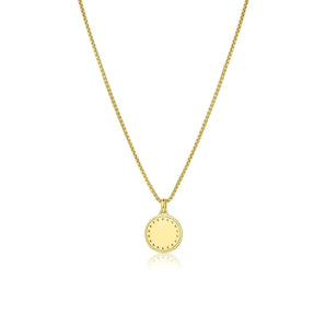 Circle Charm Pendant Necklace in Solid Gold