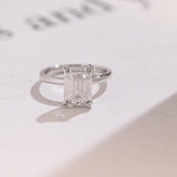 Stunning 1.0 - 2.0 CT Emerald Moissanite Engagement Ring with Hidden Halo Design 1