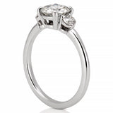 Stunning 0.50-1.50 CT Round Moissanite Engagement Ring with Three Stone Design 2