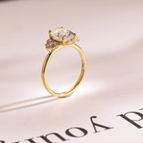 Stunning 1.0 - 2.0 CT Oval Moissanite Engagement Ring with Cluster Design 7