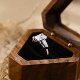 3.0 CT Radiant Shaped Moissanite Engagement Ring With Three Stone Style 9