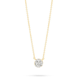 0.30 CT Marquise & Round Moissanite Diamond Cluster Pendant Necklace in Solid Gold