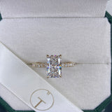 Stunning 2.30 CT Radiant Moissanite Engagement Ring with Pave Design 4