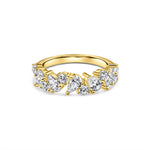 Stunning 0.4 TCW Round and Pear Moissanite Stones Half Eternity Wedding Band 1