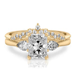 Stunning 1.0-2.0 CT Radiant Moissanite Engagement Ring with Three Stone Design 2