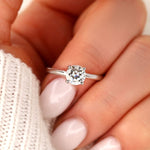 Stunning 1.0 CT Round Moissanite Engagement Ring with Solitaire Design 10
