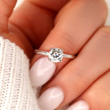 Stunning 1.0 CT Round Moissanite Engagement Ring with Solitaire Design 10