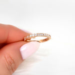 Stunning 0.67 CT Round & Baguette Moissanite Stones Vintage Wedding Band 9