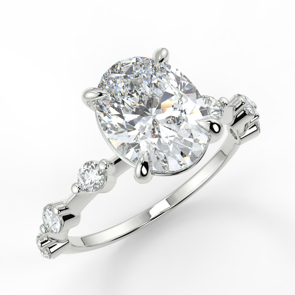 Stunning 2.11 CT Oval Moissanite Engagement Ring with Dainty Pave Design 5