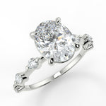 Stunning 2.11 CT Oval Moissanite Engagement Ring with Dainty Pave Design 5