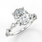 Stunning 2.11 CT Oval Moissanite Engagement Ring with Dainty Pave Design 5