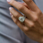 Oval Cut Halo Style Cubic Zirconia in 925 Sterling Silver Ring 2