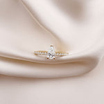 Stunning 0.5 CT Pear Moissanite Stones Engagement Ring In Pave Design 5