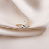 Stunning 0.5 CT Pear Moissanite Stones Engagement Ring In Pave Design 5