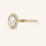 Stunning 0.81 CT Oval Moissanite Engagement Ring With Halo Design 2