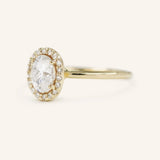 Stunning 0.81 CT Oval Moissanite Engagement Ring With Halo Design 2