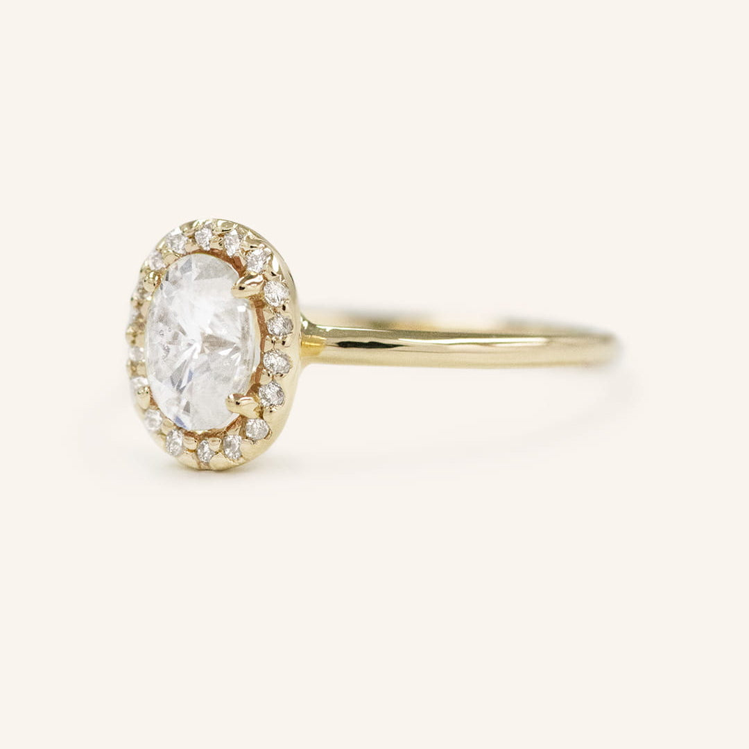 Stunning 1 CT Oval Moissanite Engagement Ring With Halo Design 2