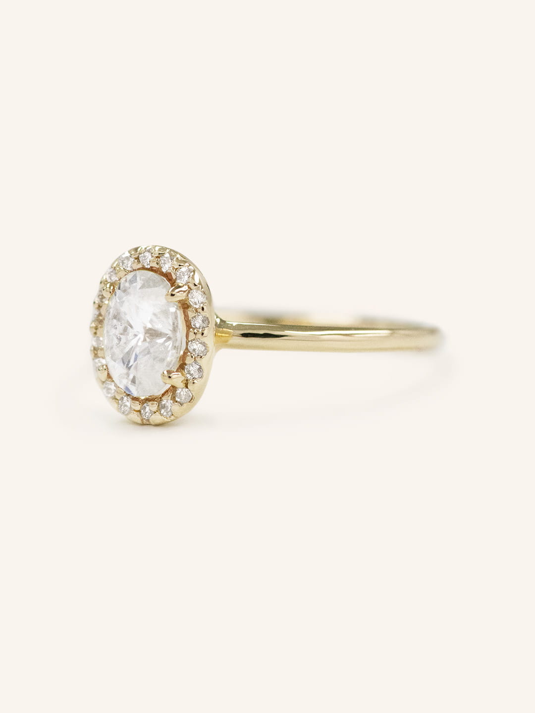 Stunning 1 CT Oval Moissanite Engagement Ring With Halo Design 2
