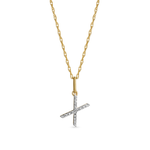 0.30 TCW Round Moissanite Diamond Customized Letter Pendant Necklace in Solid Gold 22