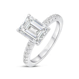 Stunning 3.0 CT Emerald Moissanite Engagement Ring Semi Pave Design 2