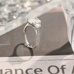 Stunning 4.0 CT Radiant Moissanite Engagement Ring with 3 Stones & Pave Design 3