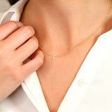 Customized Letter Pendant Necklace in Solid Gold 3