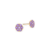 1.75 TCW Round Amethyst Lab Made Diamond- February Birthstone Earrings 1
