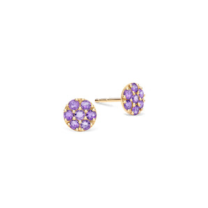 1.75 TCW Round Amethyst Lab Made Diamond- February Birthstone Earrings