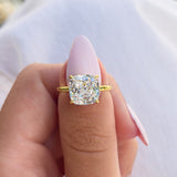 Stunning 3.5 CT Cushion Moissanite Engagement Ring with Hidden Halo Design 5