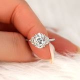 Stunning 2.5 CT Oval Moissanite Engagement Ring with Three Stone Design 9