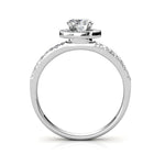 Round Cut Halo & Pave Style Cubic Zirconia in 925 Sterling Silver Ring 8