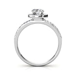 Round Cut Halo & Pave Style Cubic Zirconia in 925 Sterling Silver Ring 8