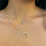 0.70 TCW Round Moissanite Diamond Floral Pendant Necklace in Solid Gold 2