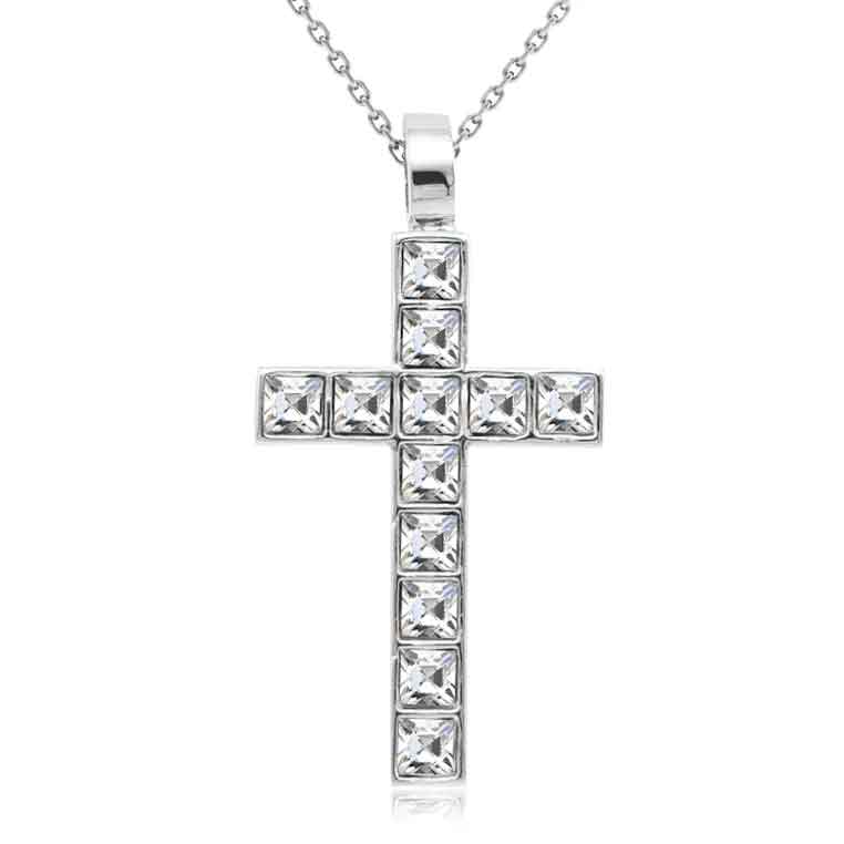 Round Cut Cubic Zirconia in 925 Sterling Silver Necklace 1