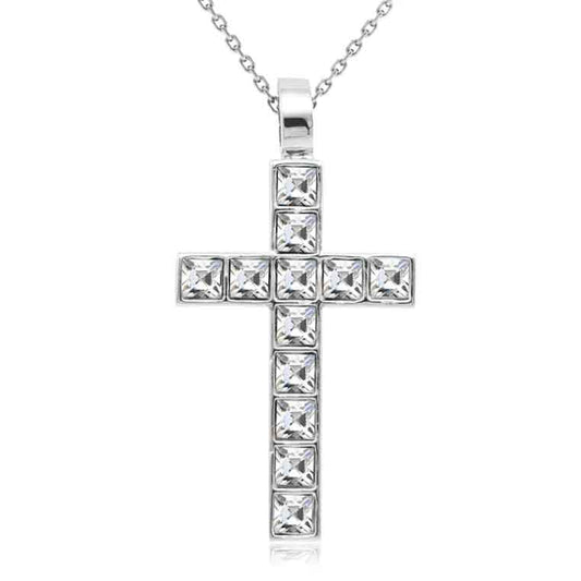 Round Cut Cubic Zirconia in 925 Sterling Silver Necklace 1