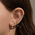 1.0 TCW Round Cut Moissanite Pear Drop Earrings in Gold 5