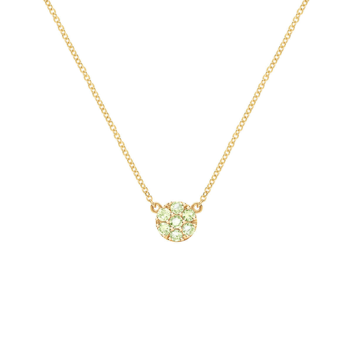 0.21 TCW Round Peridot Lab Made Diamond- August Birthstone Necklace 1