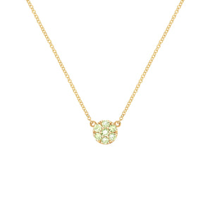 0.21 TCW Round Peridot Lab Made Diamond- August Birthstone Necklace